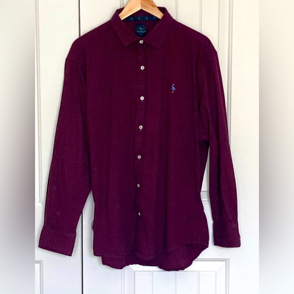 Men’s soft cotton spandex long sleeve plaid shirt